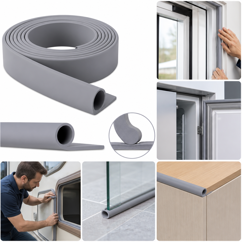 Grey Silicone Rubber P Section Seal for Various Applications (10m Coil)