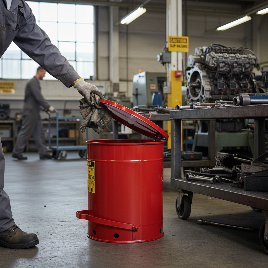52ltr Justrite® Oily Waste Can - 09500 ||Foot Operated