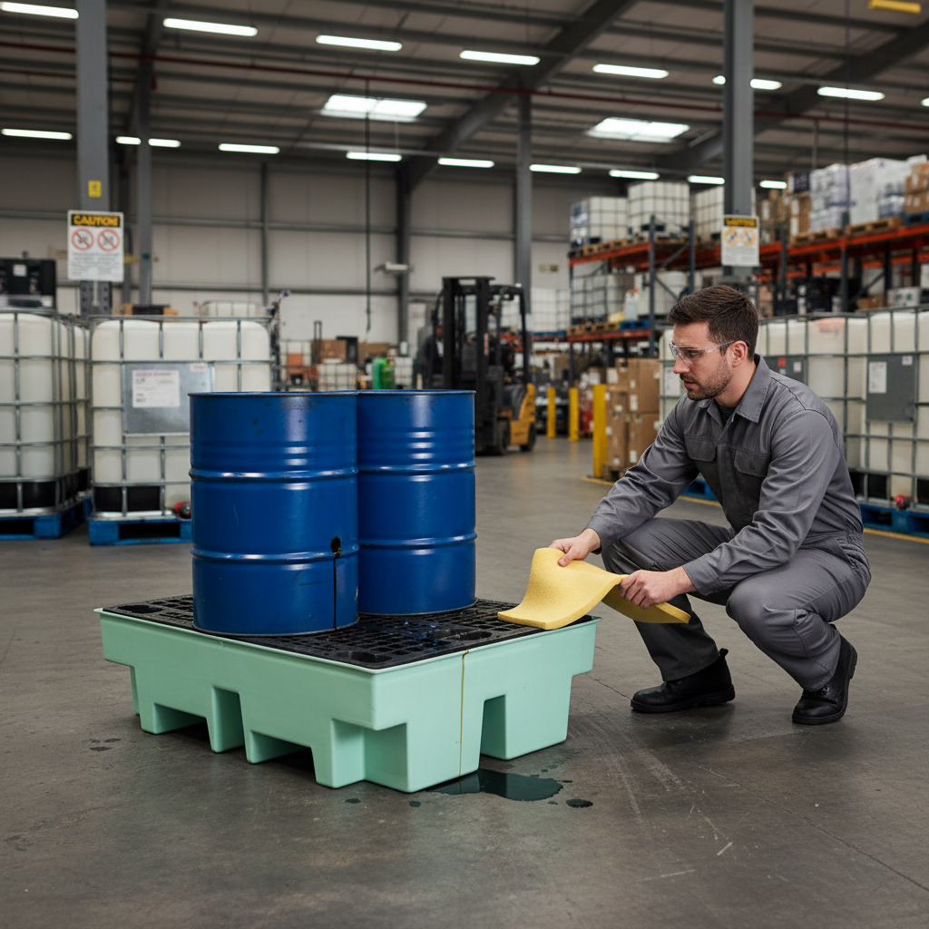 (Clearance) Mint Green Double Drum Spill Pallet - BP2 || 240ltr Sump Capacity
