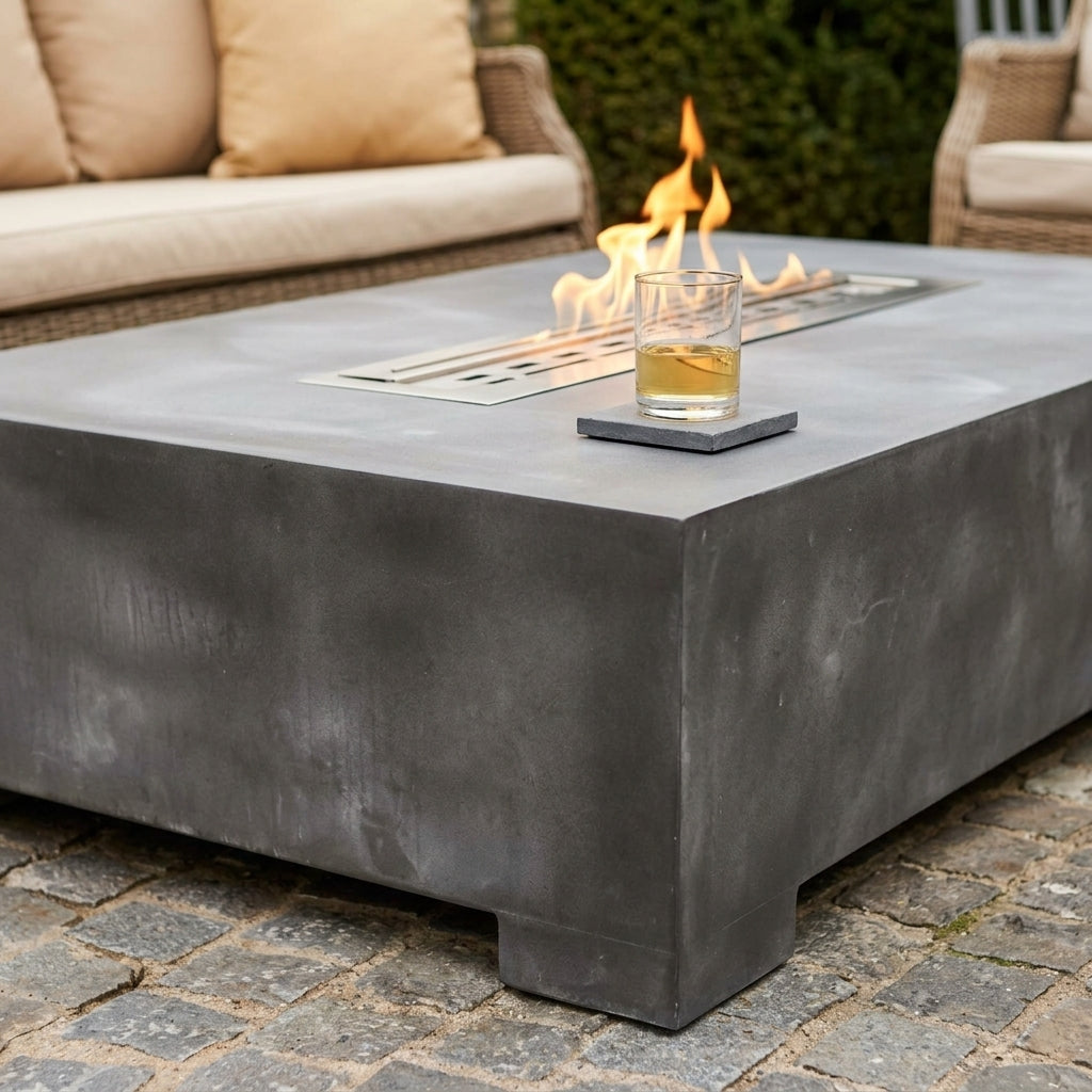 Large Rectangular Bio Ethanol Fire Table (view 2)
