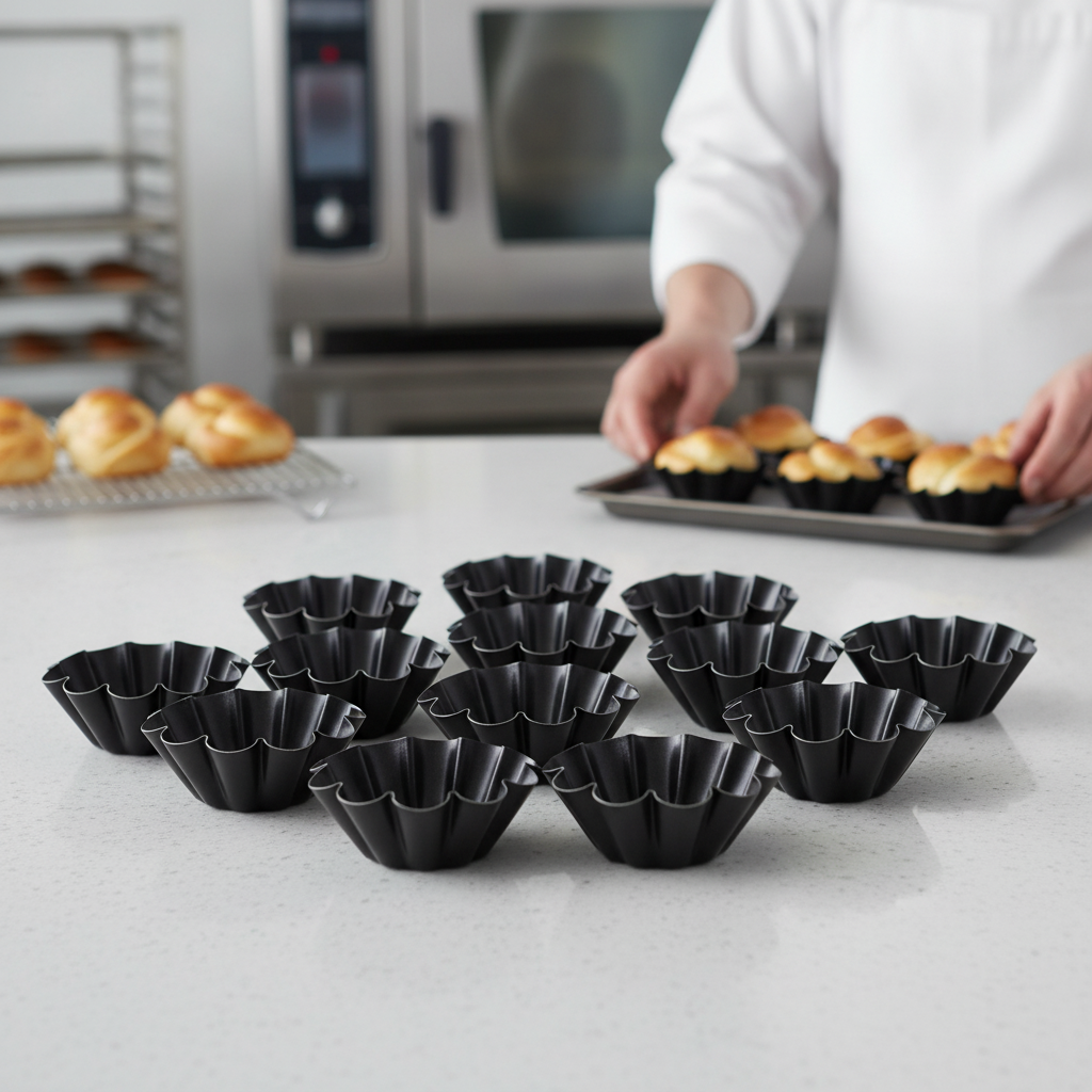 Non-Stick Exoglass Mini Brioche Tin 75mm for Baking (Pack of 12)