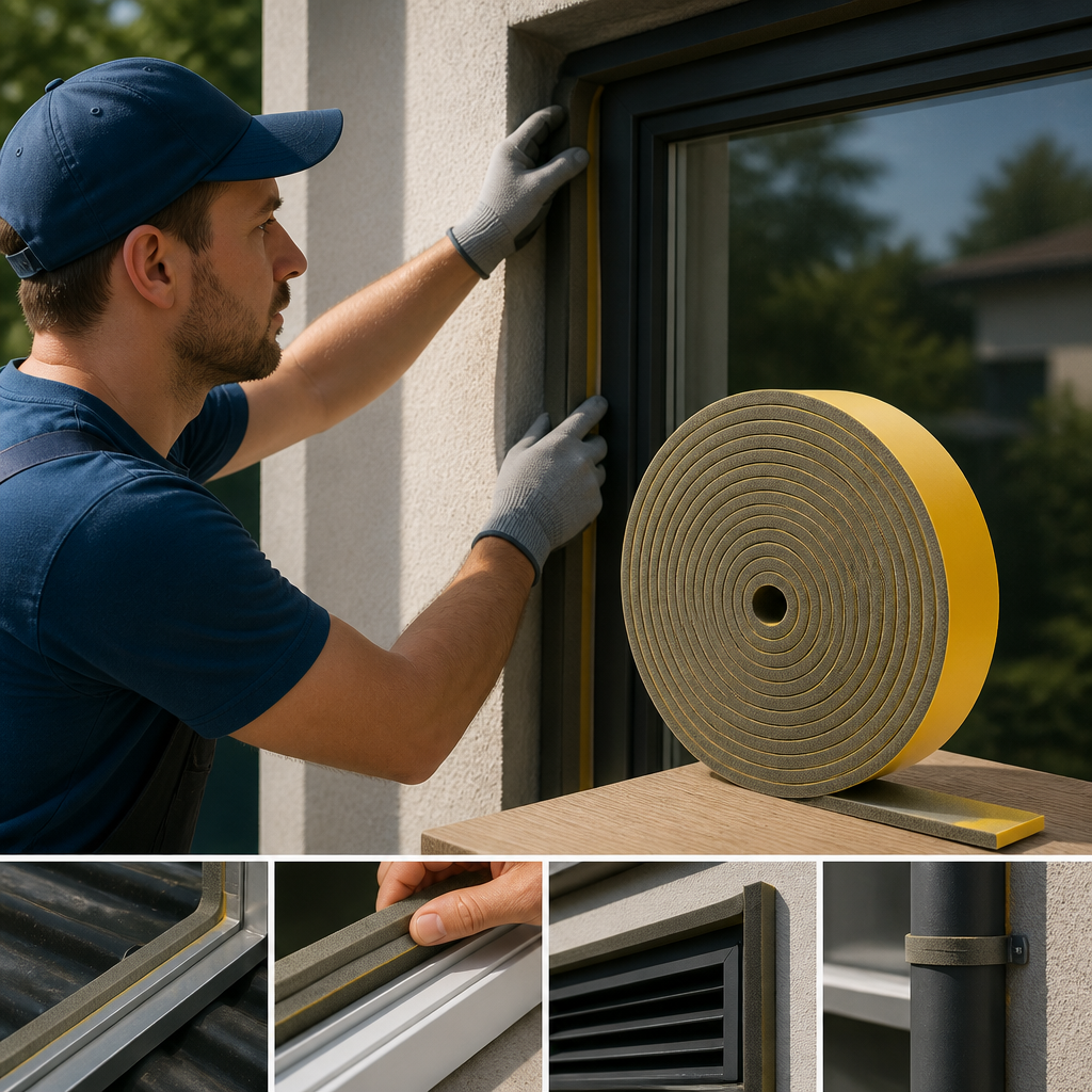 Expanded Grey Silicone Self-Adhesive Rubber Strip for Outdoor Protection
