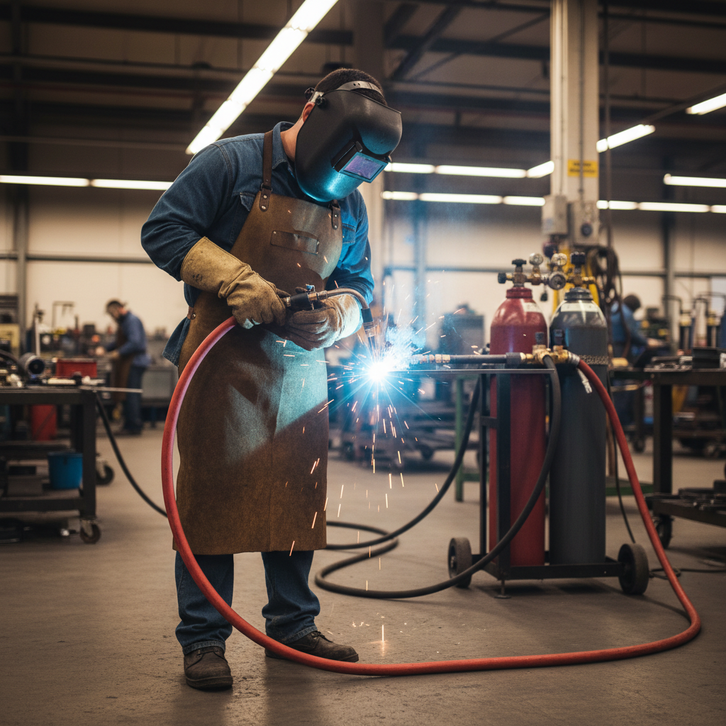 Premium Heavy Duty Acetylene Welding Hose - 20bar Pressure, Flame Retardant, Long Lengths Over 100m, ISO 3821 Compliant