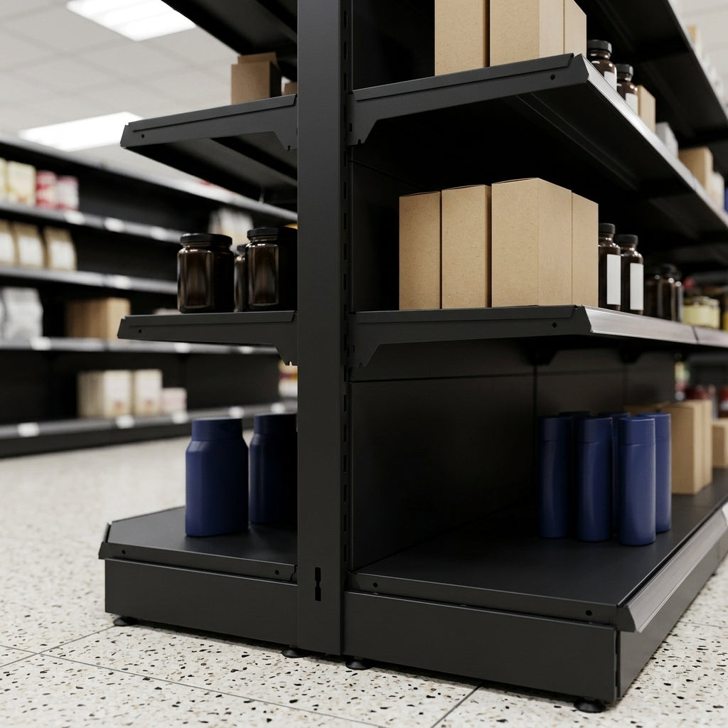 2.4m Corner Shelving Bay with 570mm Base & 470mm Shelves (view 2)