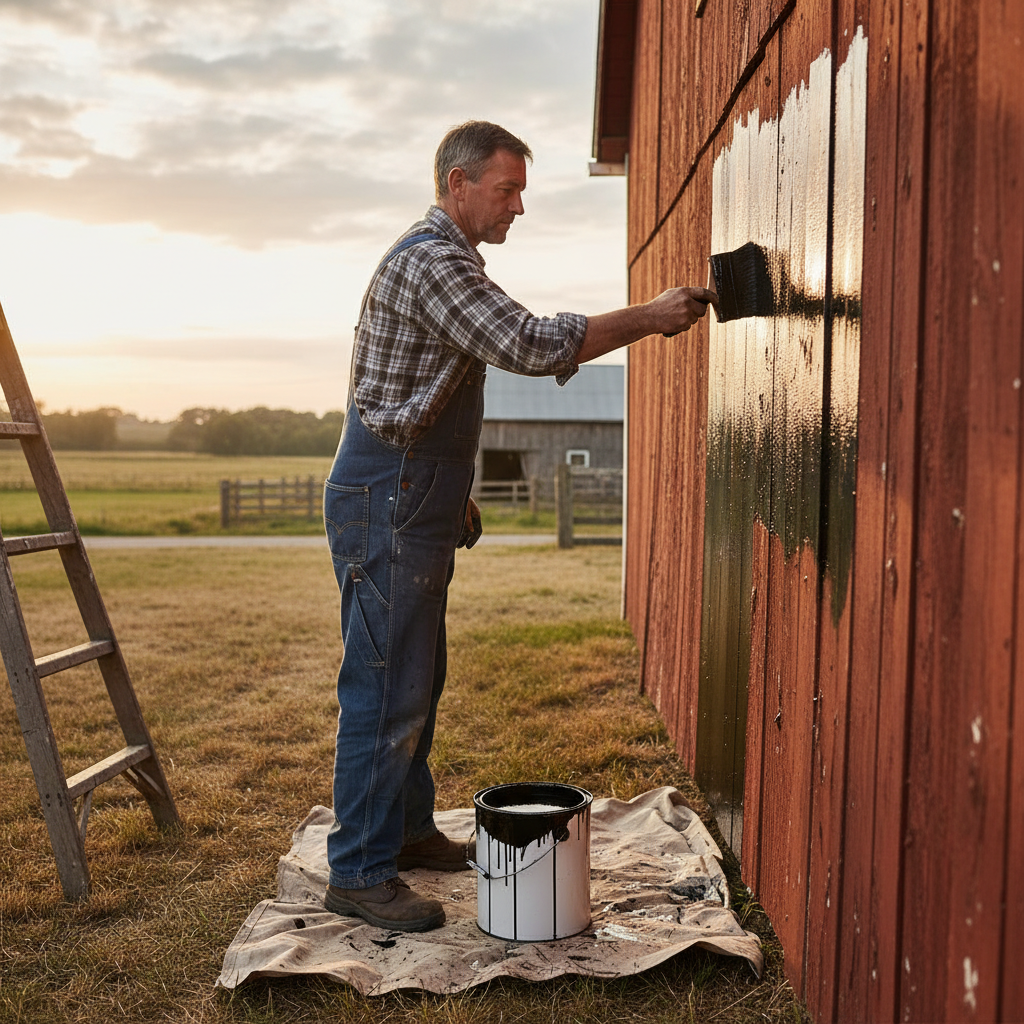 Premium High-Performance Bitumen Barn Paint - Full Bodied, Solvent-Based Black Coating for All Surfaces