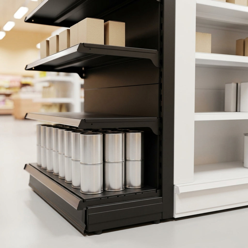 1.6m End Promo Bay with 370mm Base & 300mm Upper Shelves (view 2)