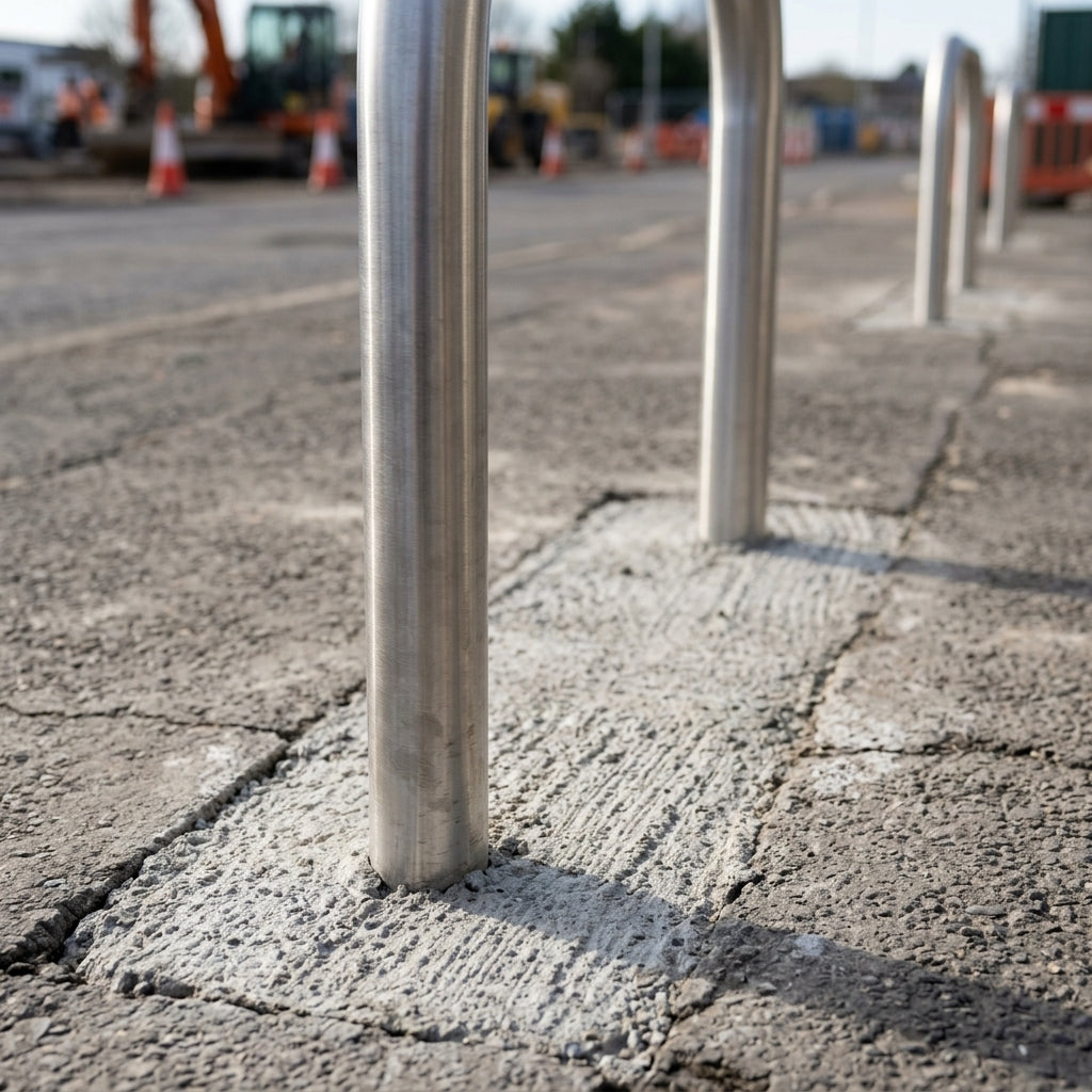 76mm Hooped Perimeter Barrier – Stainless Steel, Concrete-In (view 2)