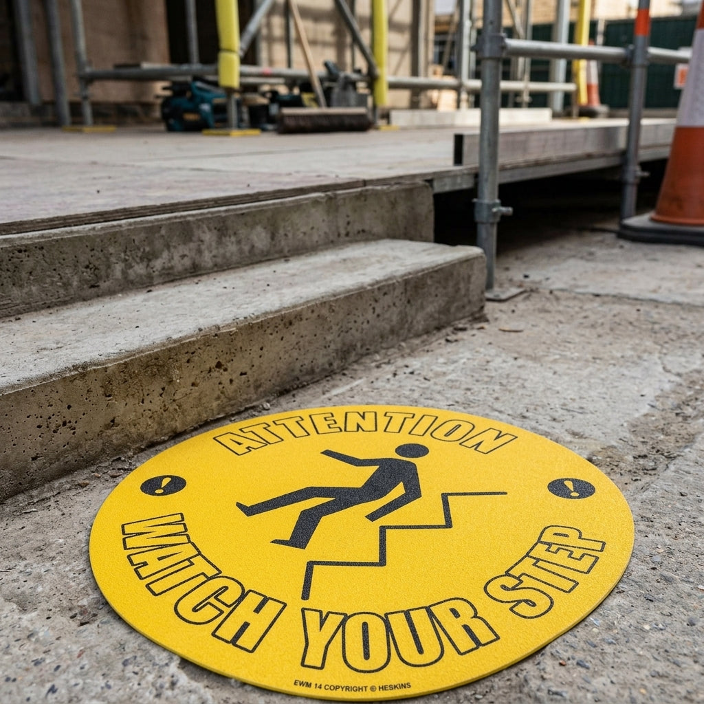 430mm floor sign – Watch Your Step safety warning (view 2)