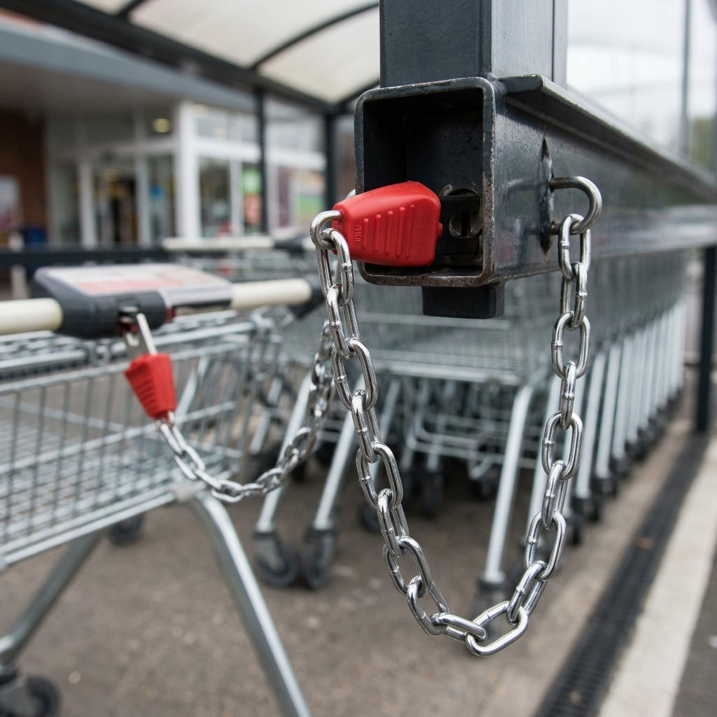 Trolley lock starter chain for nested trolley systems (view 2)