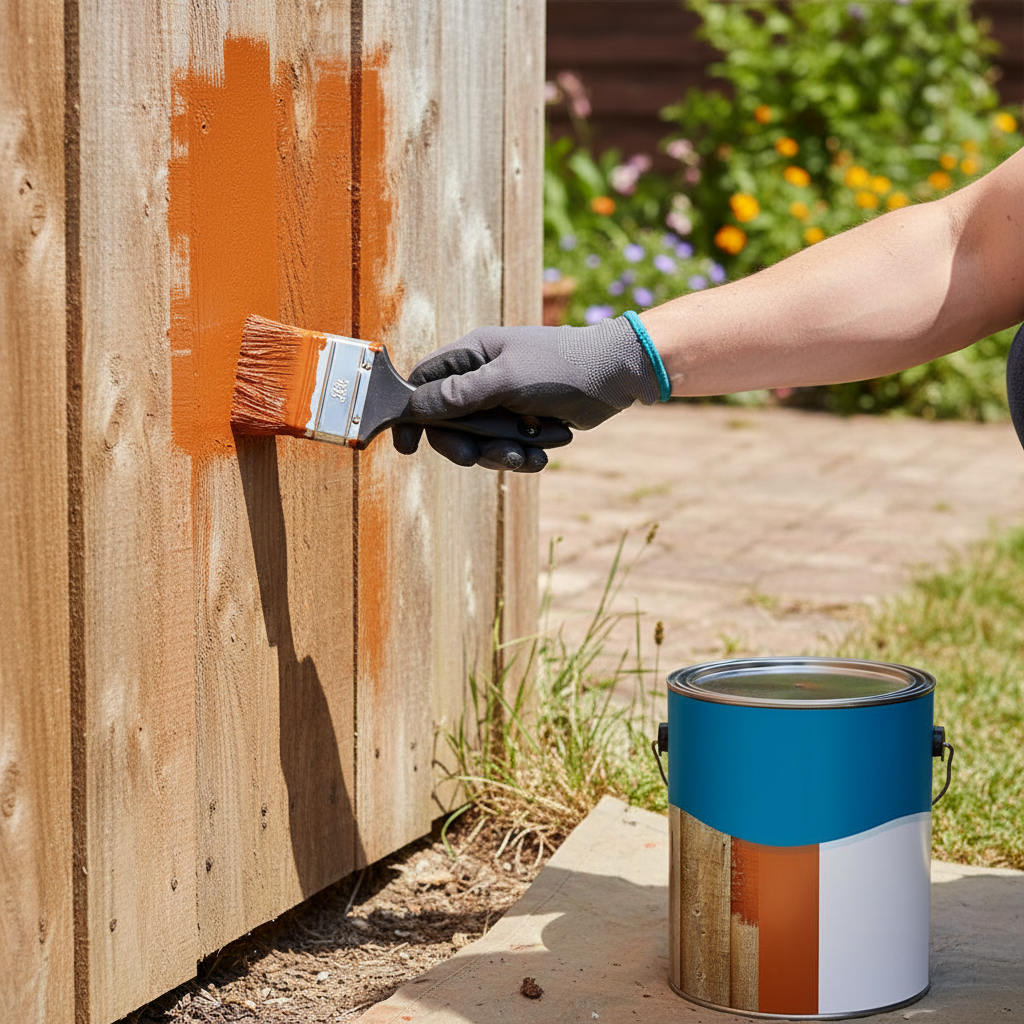 Premium 3-in-1 Outdoor Fence and Shed Paint - Oil-Based PU Enamel for Long-Lasting UV and Weather Resistance