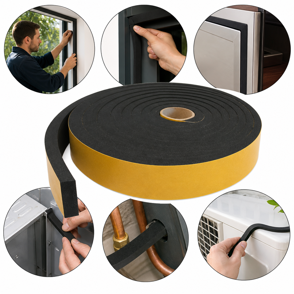 Self Adhesive Expanded Neoprene Sponge Strip for Sealing and Insulation