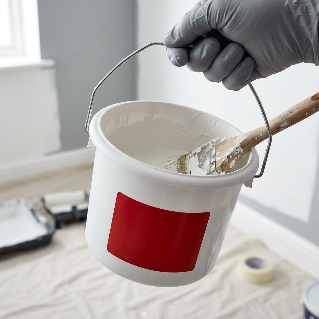 1 litre plastic paint kettle with wire handle (view 2)