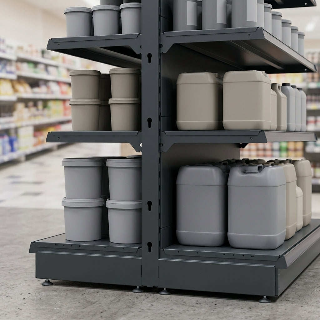 1.8m Double-Sided Gondola Bay | 370mm Base Shelf | Adjustable Uppers (view 2)