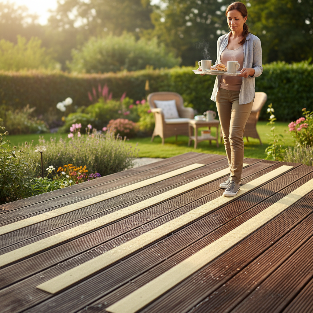 Premium Non-Slip Anti-Skid Decking Strips - Durable GRP Safety Solution for Outdoor Spaces with Customizable Sizing and Easy Installation