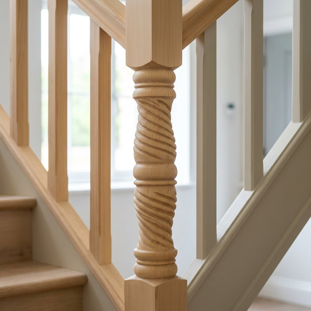 90mm x 1500mm Newel Post Pine (view 2)