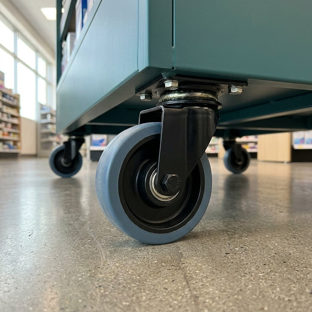 Mobile pharmacy gondola island 1000–2000mm with wheels (view 2)