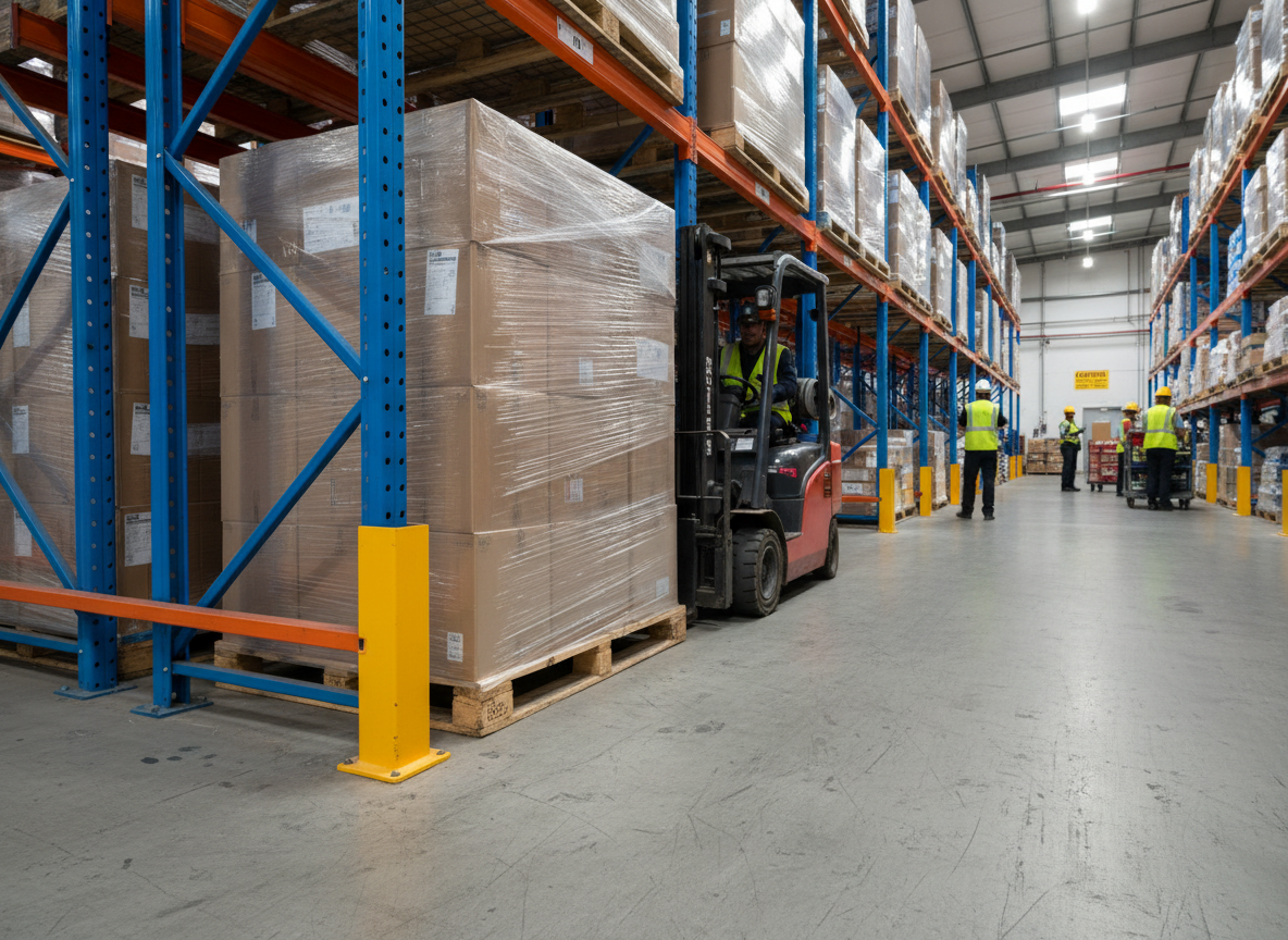 Premium Rack Column Protector 120 x 150 x 455 mm - Heavy Duty Forklift Base Protection