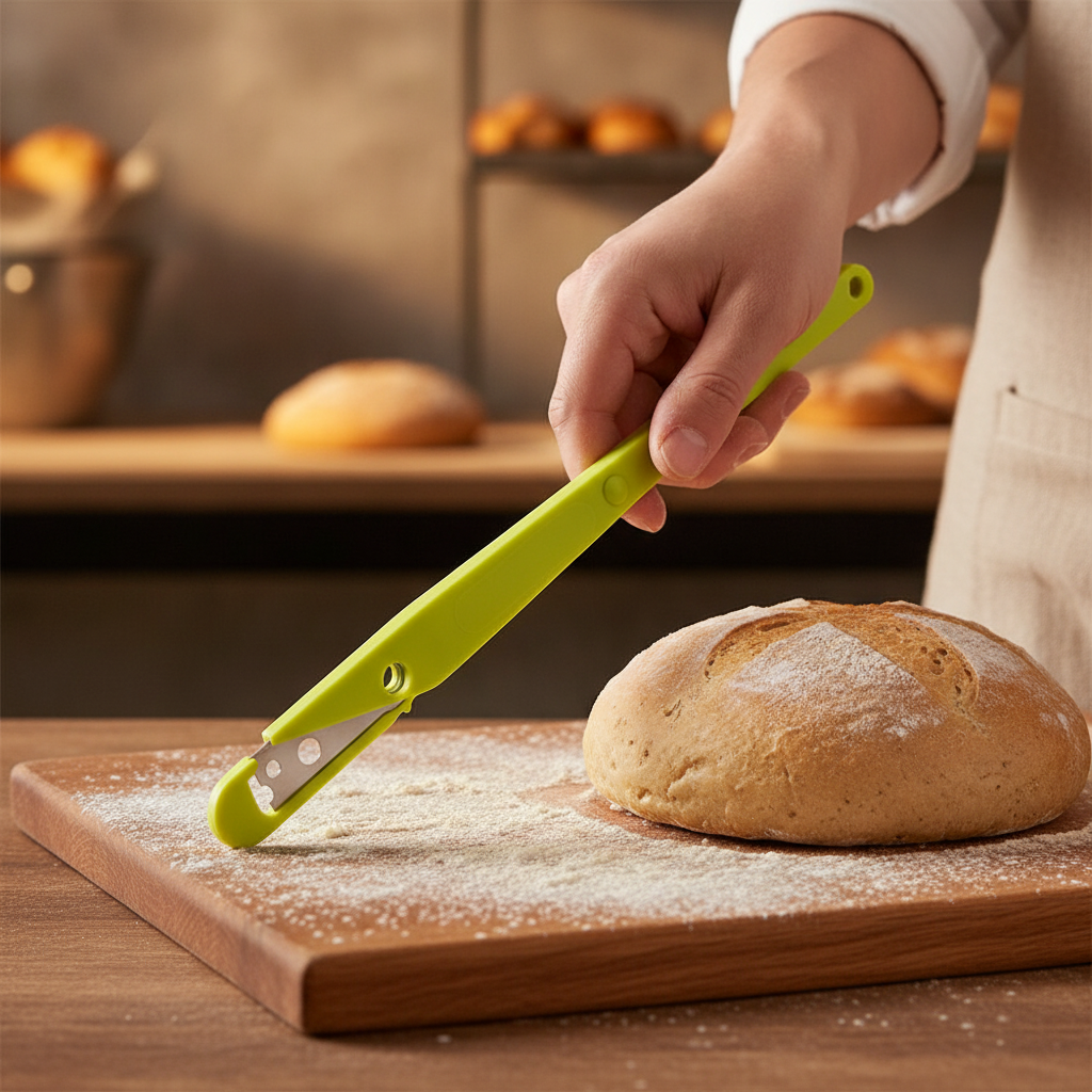 Stainless Steel Grignette Scoring Blade with ABS Handle for Artisan Bread Making