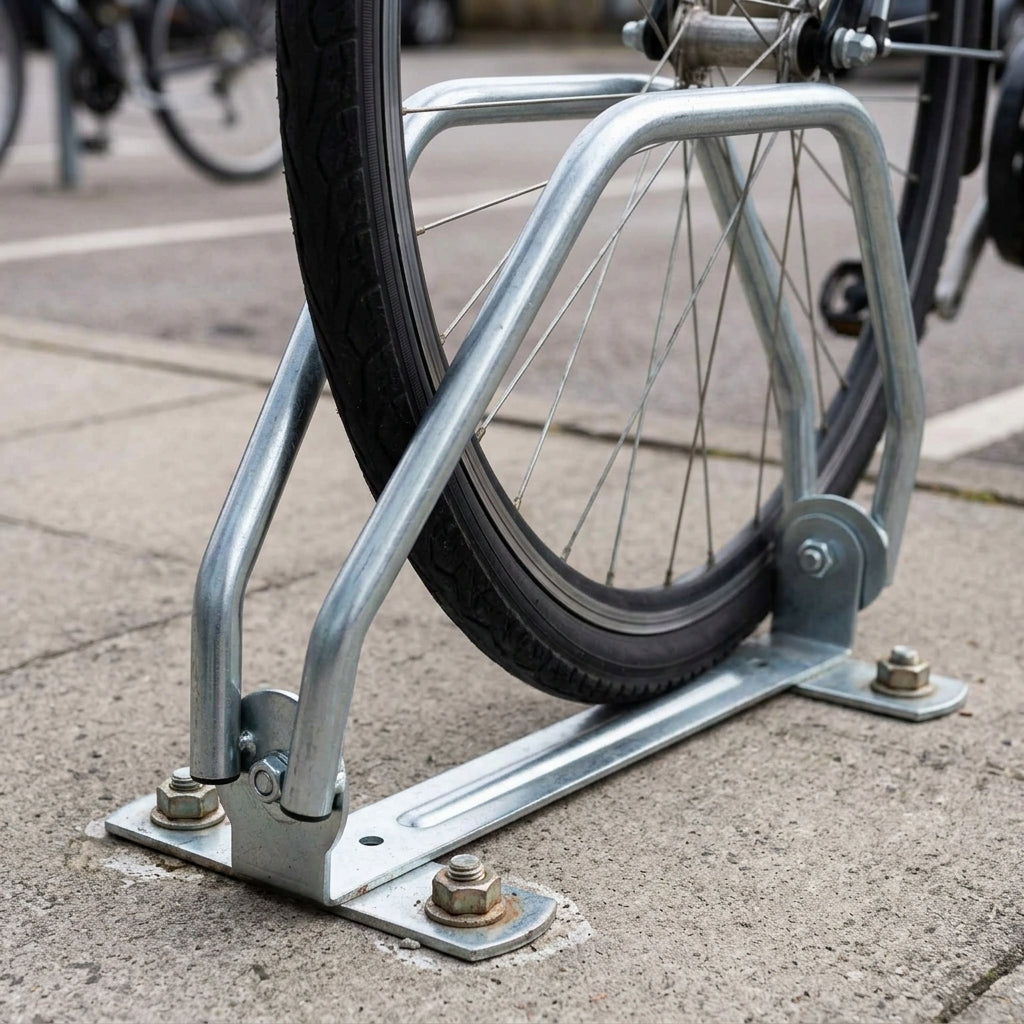 Wall-mounted adjustable cycle rack, galvanised steel (view 2)