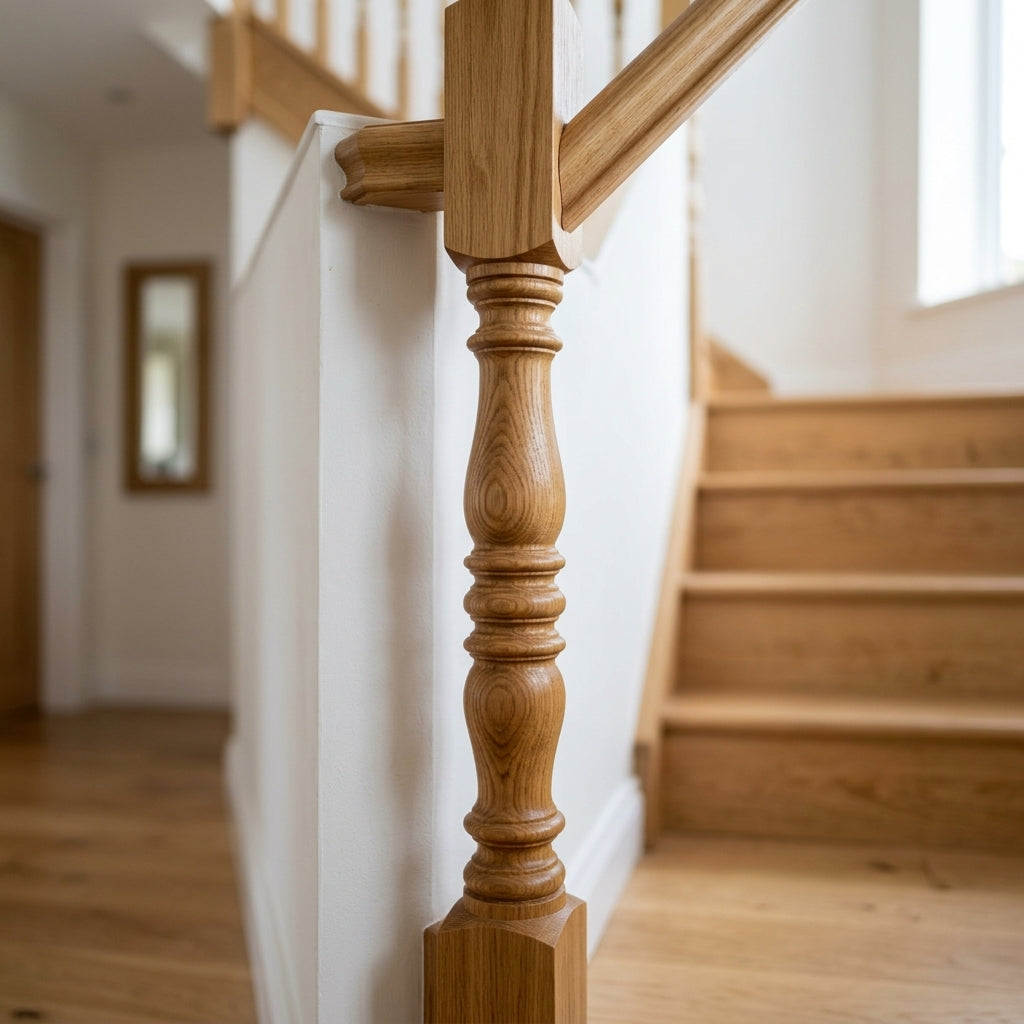 90mm Half Newel Post Pine or Oak (view 2)