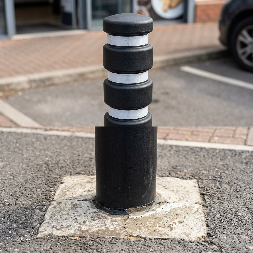Plastic Bollard Replacement Sleeve – Recycled with Steel Core (view 2)