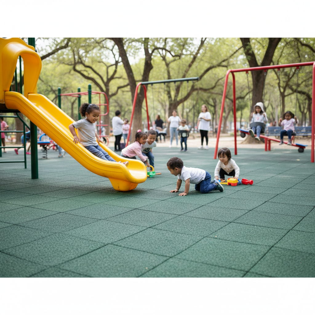Premium Heavy Duty Rubber Playground Tiles 50cm x 50cm x 30mm - Durable, Shock Absorbent, Slip Resistant for Safe Play Areas