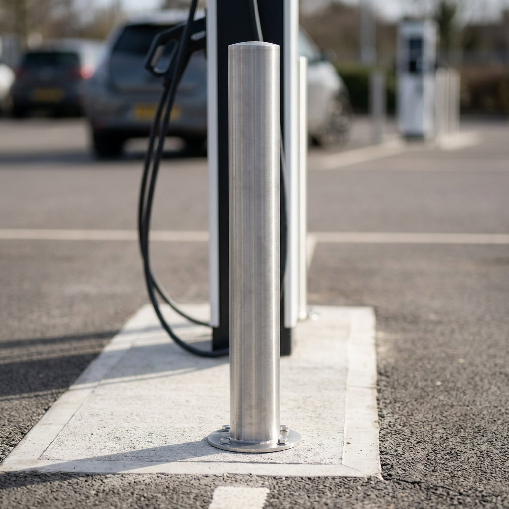 1000mm Stainless Steel EV Charging Protection Bollard (view 2)