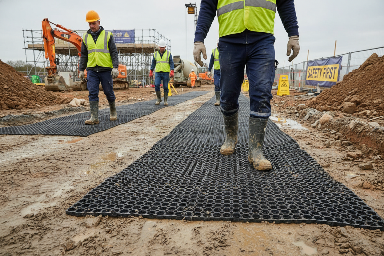 Premium Natural Rubber Grass Matting Roll 10.5m x 1m, 23mm Thickness for Erosion Control and Safety Walkways