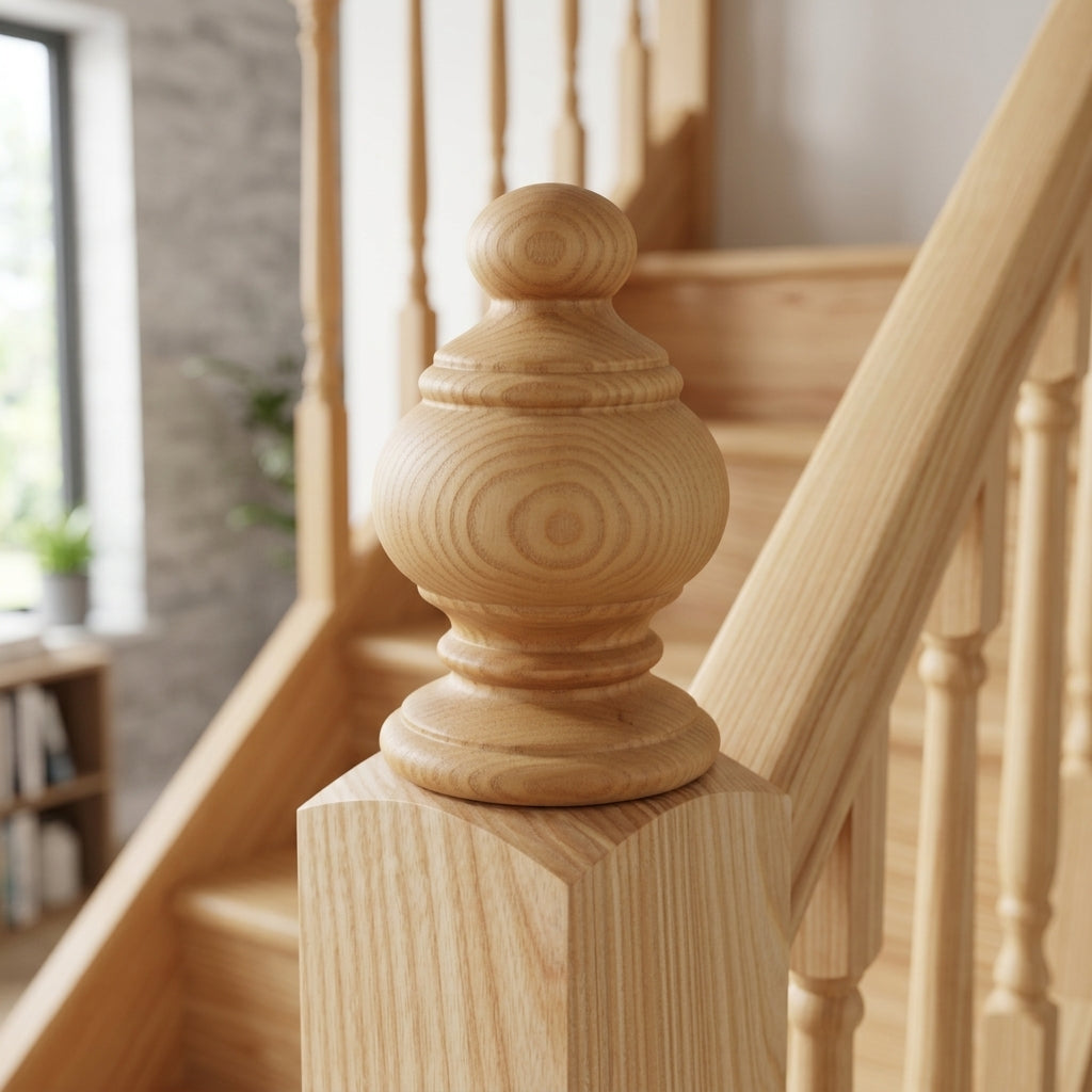 32mm Turned Newel Cap Unfinished (view 2)