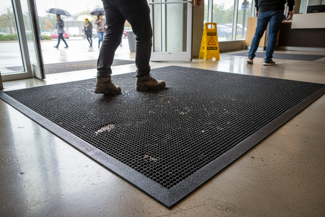 Premium Heavy Duty All-Weather Entrance Mat with Rubber Bristles for Extreme Weather and Heavy Foot Traffic