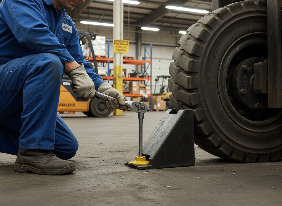Premium Heavy Duty Wheel Chock Accessory with 50mm Diameter Washer and Welded M16 Nut for Aircraft Safety