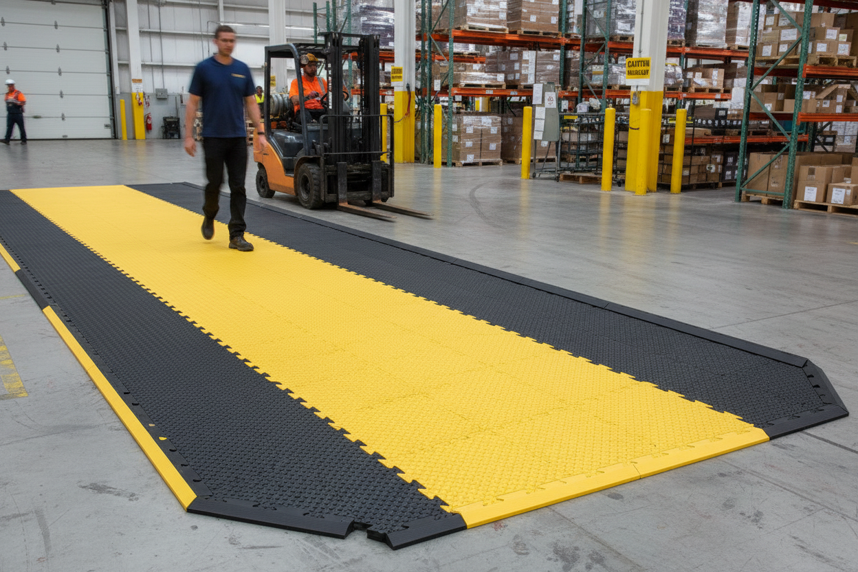 Premium Non-Slip Bevel Edge Tiles for Enhanced Safety and Durability - Interlocking Design for Indoor and Outdoor Use