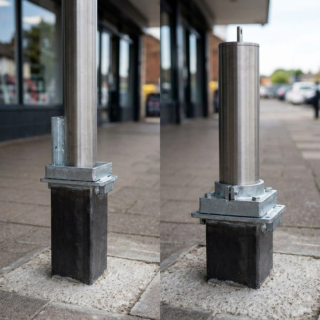 900mm Lift Assisted Telescopic Retractable Bollard – Galvanised or Stainless (view 2)
