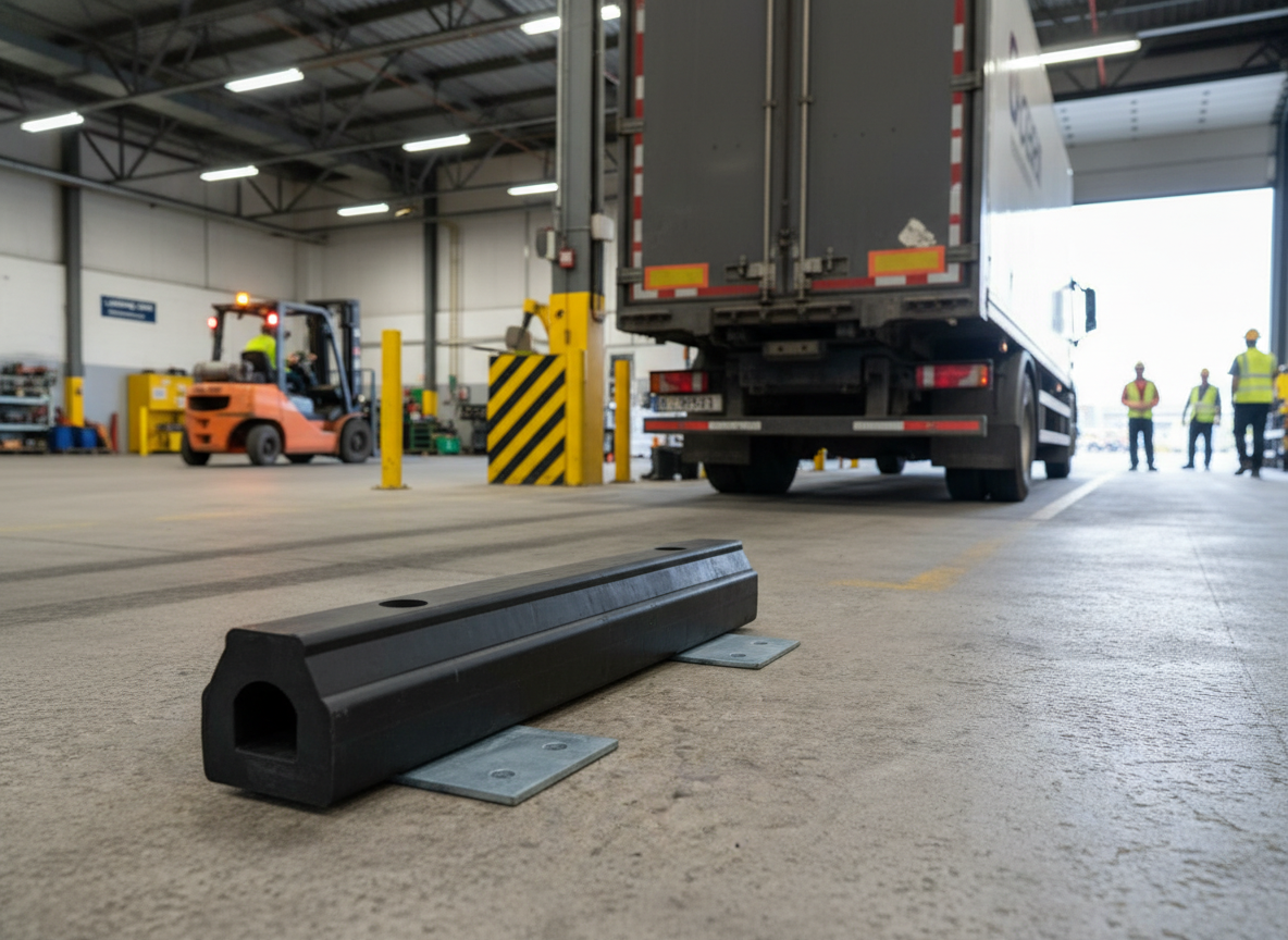 Premium Rubber Kerb Protection for Parking Bays - 660mm Dimensions with Fixing Plates for Easy Installation