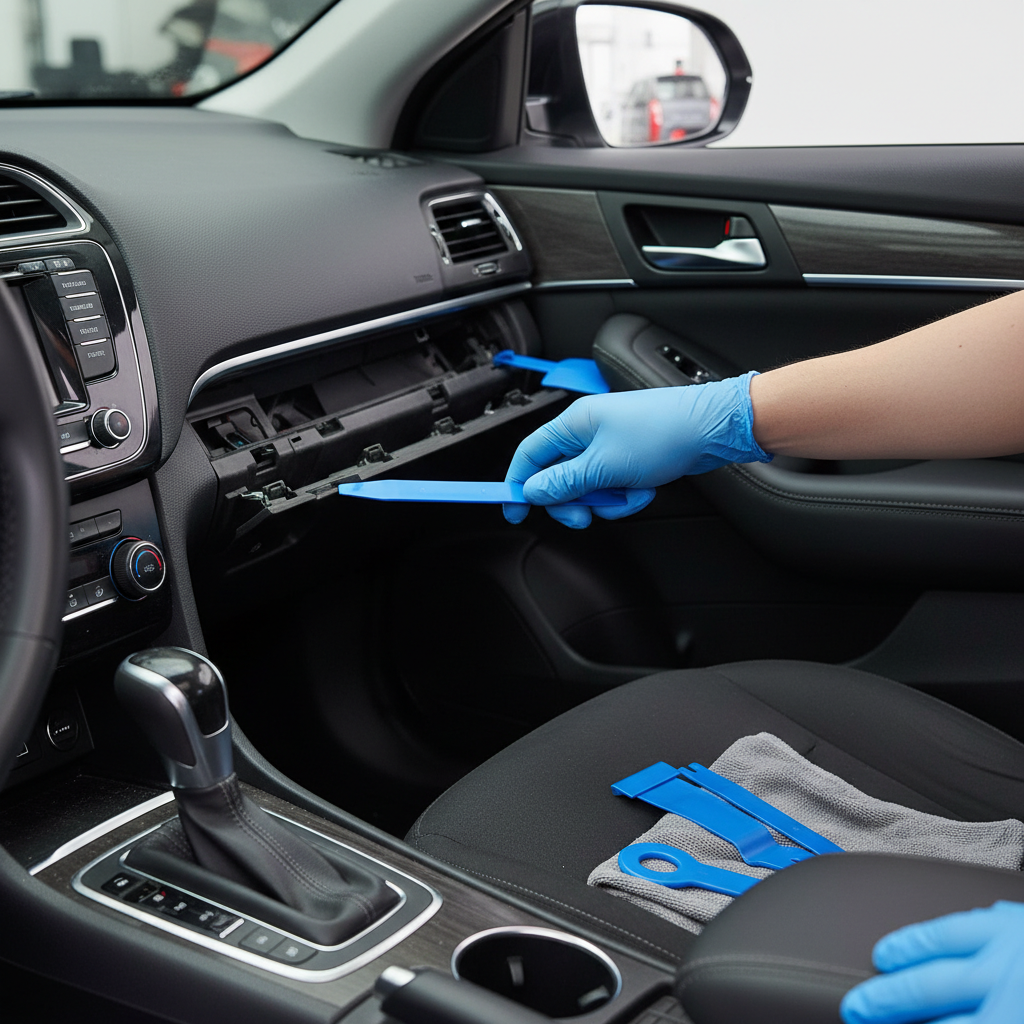 Premium 5 Piece Trim Removal Tool Set for Upholstery, Clips, and Mouldings - Strong, Durable, and Non-Damaging Design