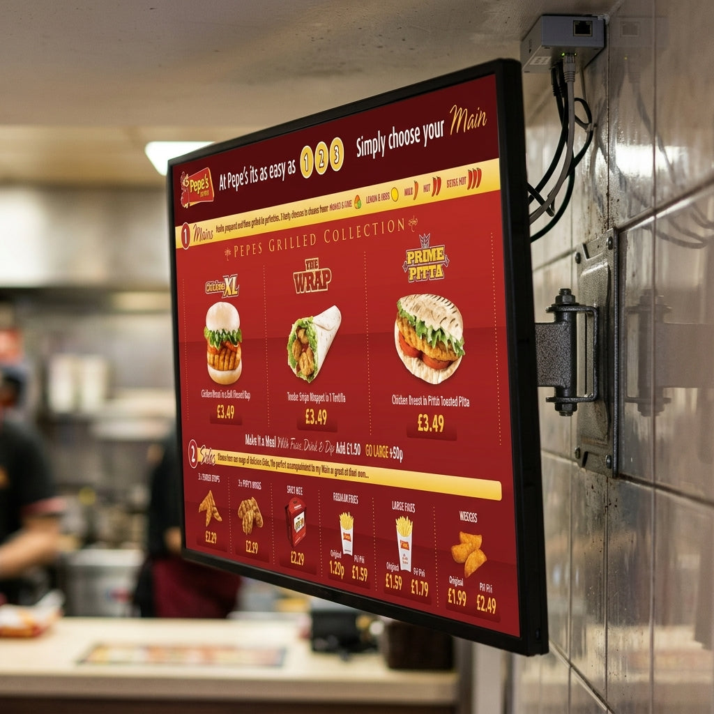 Network Cloud-Based Digital Menu Board System – Multiple Display Sizes (view 2)