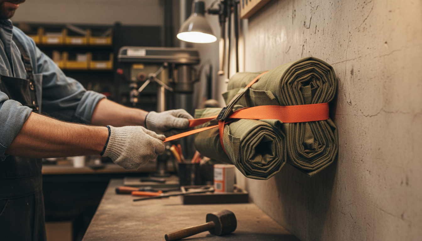 Premium Gravel Bag Belts - 10.3 m Length with 11 Hooks for Secure Clamping - High-Quality Professional Grade for Industrial and Commercial Applicat...