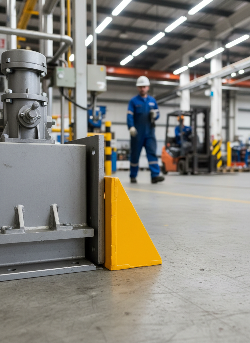 Premium Heavy Duty Angle Bracket for Dock Bumper Assemblies - 250 x 250 x 150 mm, 12 kg Weight, Powder Coated Yellow