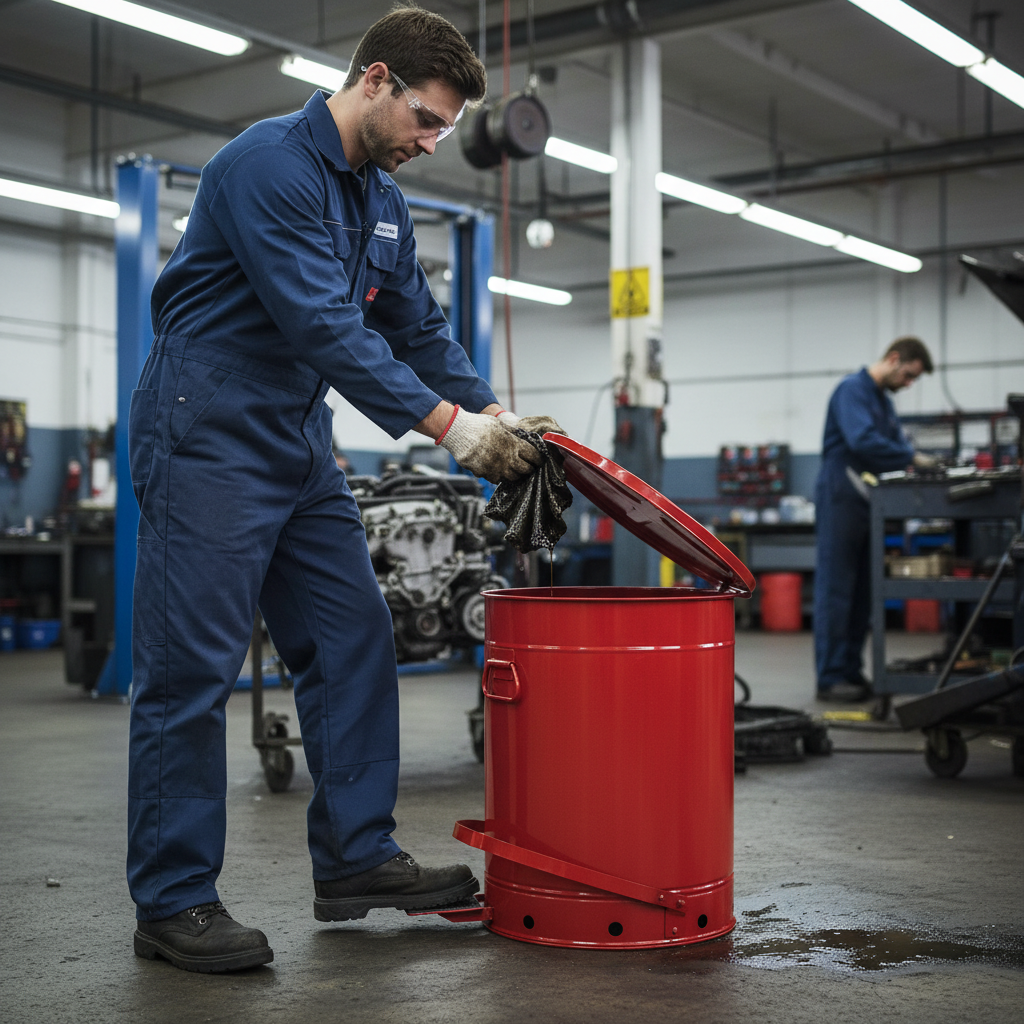 80ltr Justrite® Oily Waste Can - 09700 ||Foot Operated
