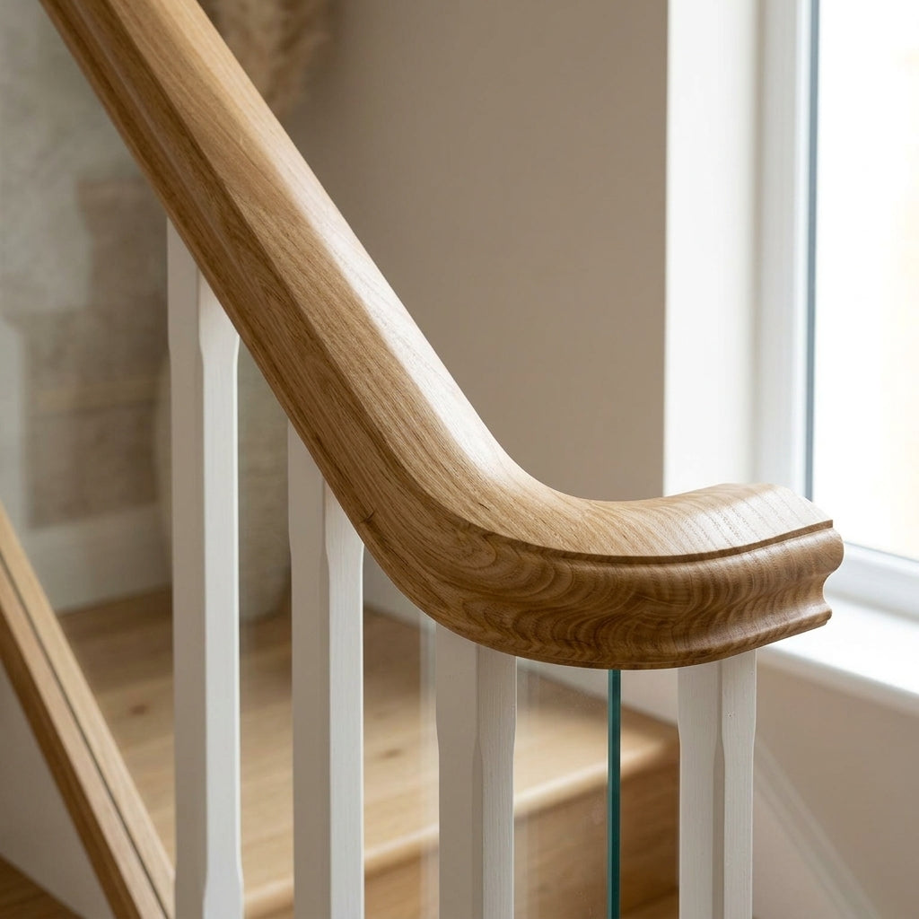 Compound Bend Handrail 6 Weeks Lead Time Solid Timber (view 2)