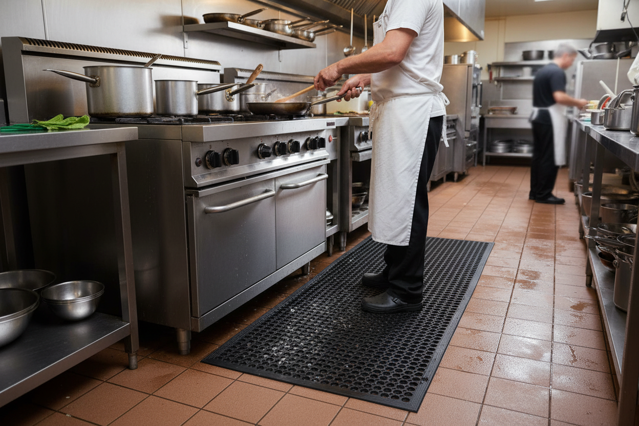Premium Multi-Purpose Oil Resistant Mat with Anti-Slip Surface and Anti-Fatigue Benefits for Commercial and Industrial Use