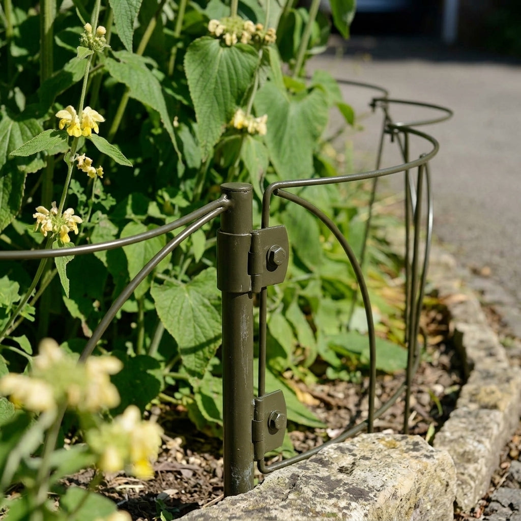 6mm Curved Arm Link Stakes Green Steel Plant Support (view 2)