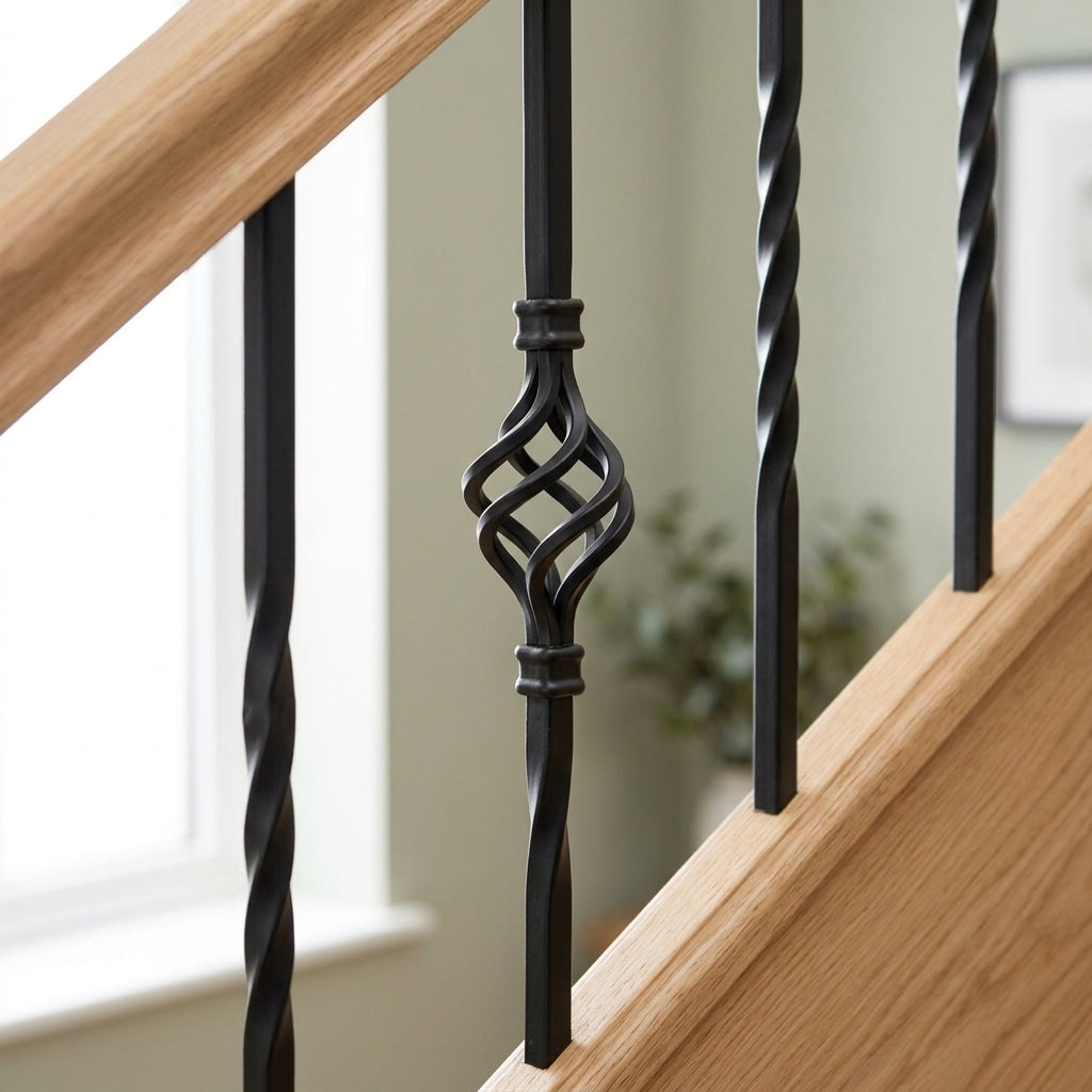 1118mm Black Metal Staircase Spindle 13mm Diameter (view 2)