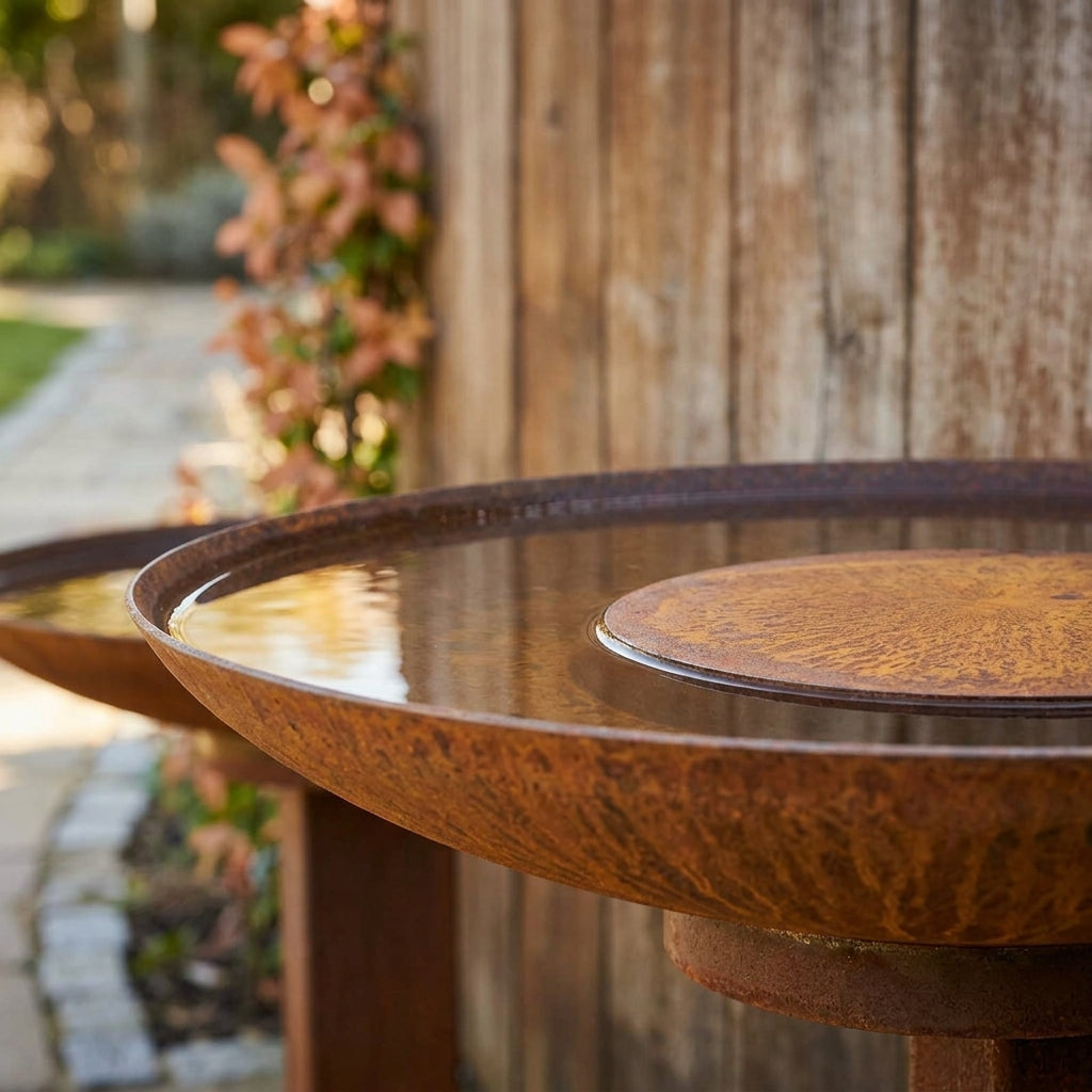 Large Curved Water Bowl - Corten Steel (view 2)