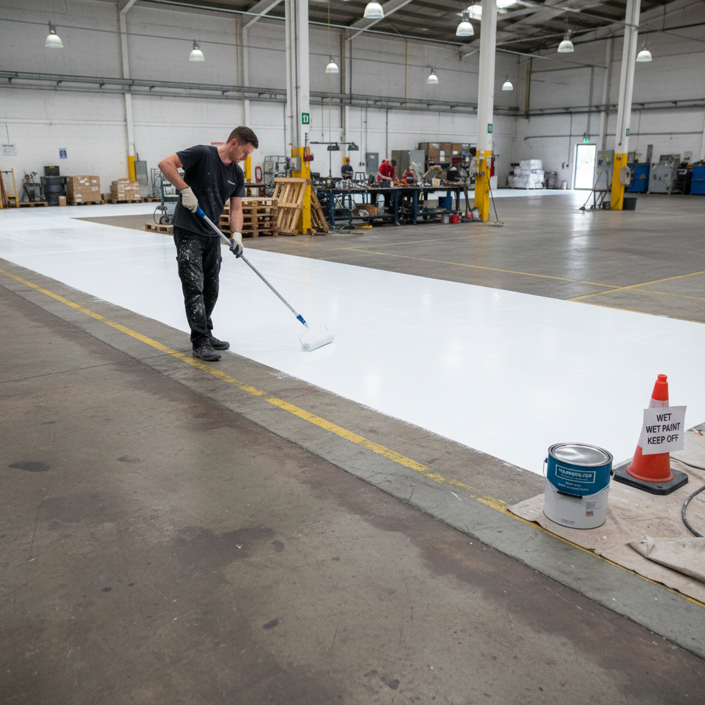 Premium White Concrete Paint for Indoor and Outdoor Use with UV Resistance and Non-Slip Option
