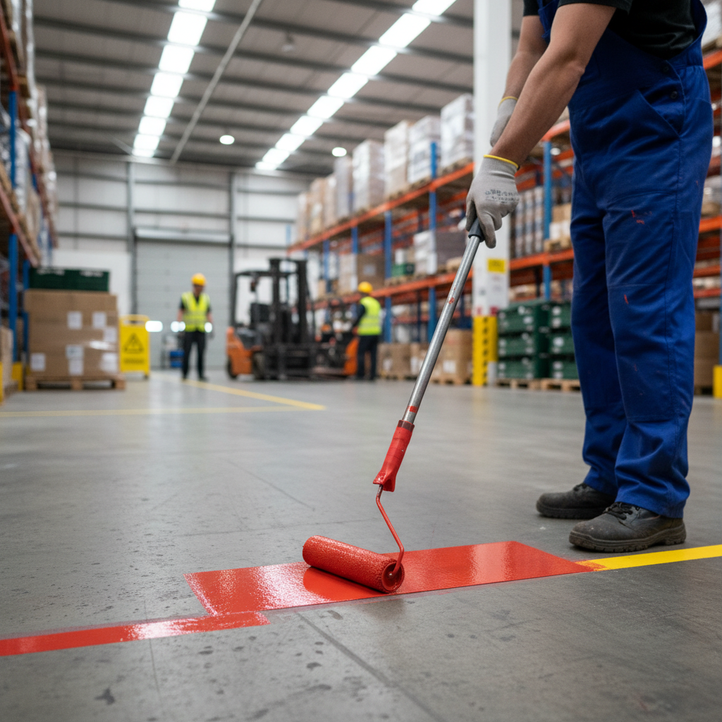 Premium Industrial Grade Signal Red Paint for High-Visibility Applications in Safety Zones