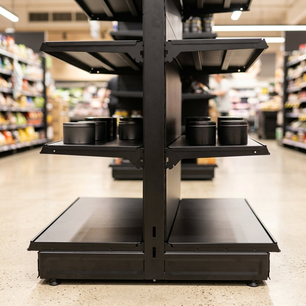 1.4m High End Promo Bay with Base Shelf & 3 Upper Shelves (view 2)