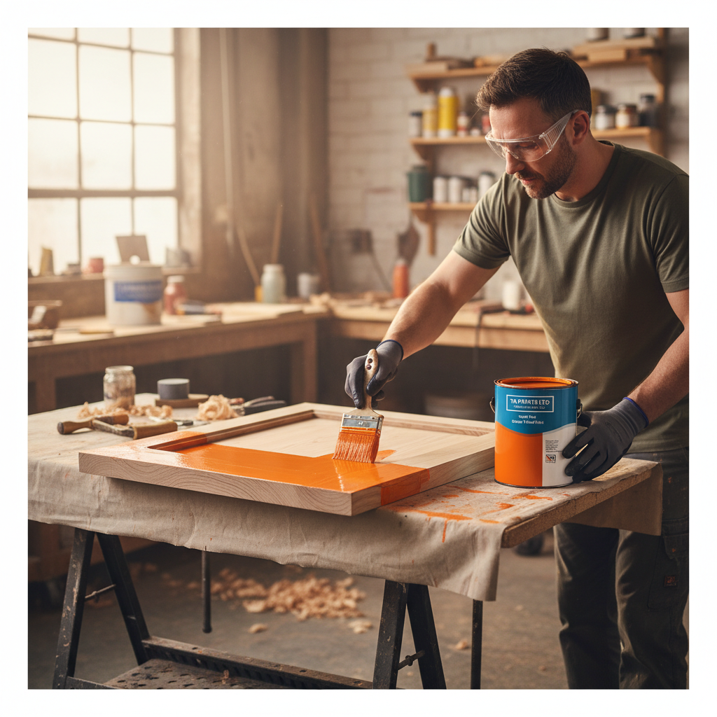Premium Orange Gloss Wood Paint - Durable, Waterproof, UV Resistant Polyurethane Enamel for Indoor and Outdoor Use