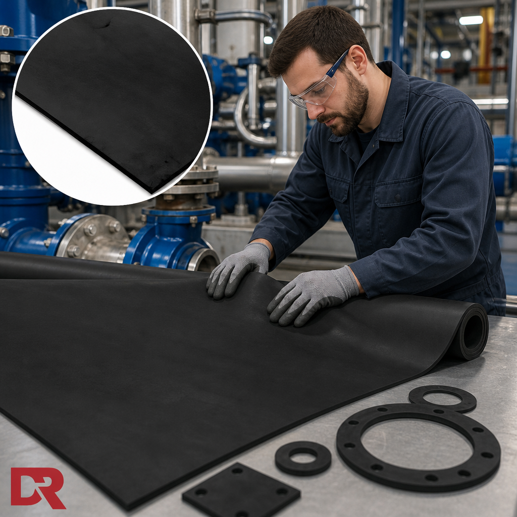 Genuine Black Viton Rubber Sheet 1.4m Wide for Industrial Applications