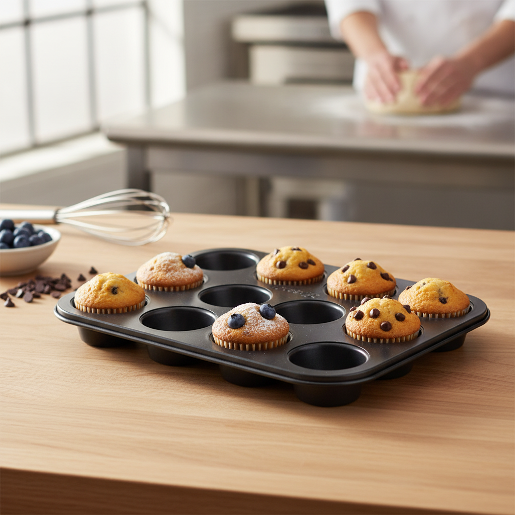 Steel 12 Cup Mini Muffin Tin for Baking Fresh Treats